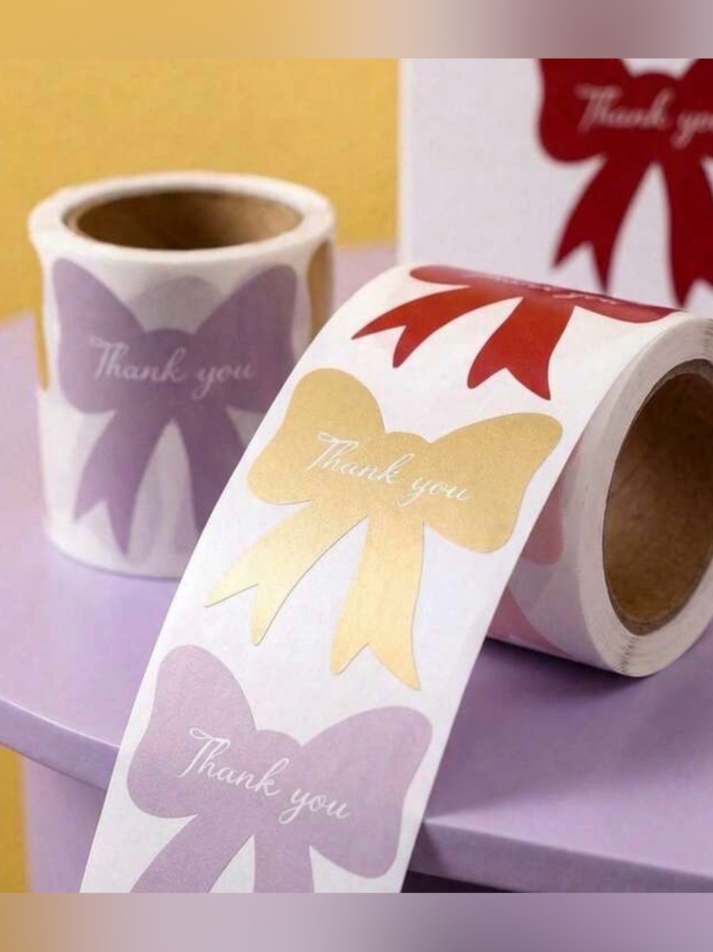 120 Pc Thank You Bow Sticker Roll